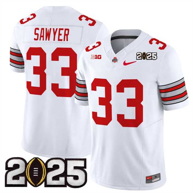 Men's Ohio State Buckeyes #33 Jack Sawyer White 2025 CFP Final Patch F.U.S.E. Vapor Limited Stitched Football Jersey,We sell and wholesale Men's Ohio State Buckeyes #33 Jack Sawyer White 2025 CFP Final Patch F.U.S.E. Vapor Limited Stitched Football Jersey on line form chian!